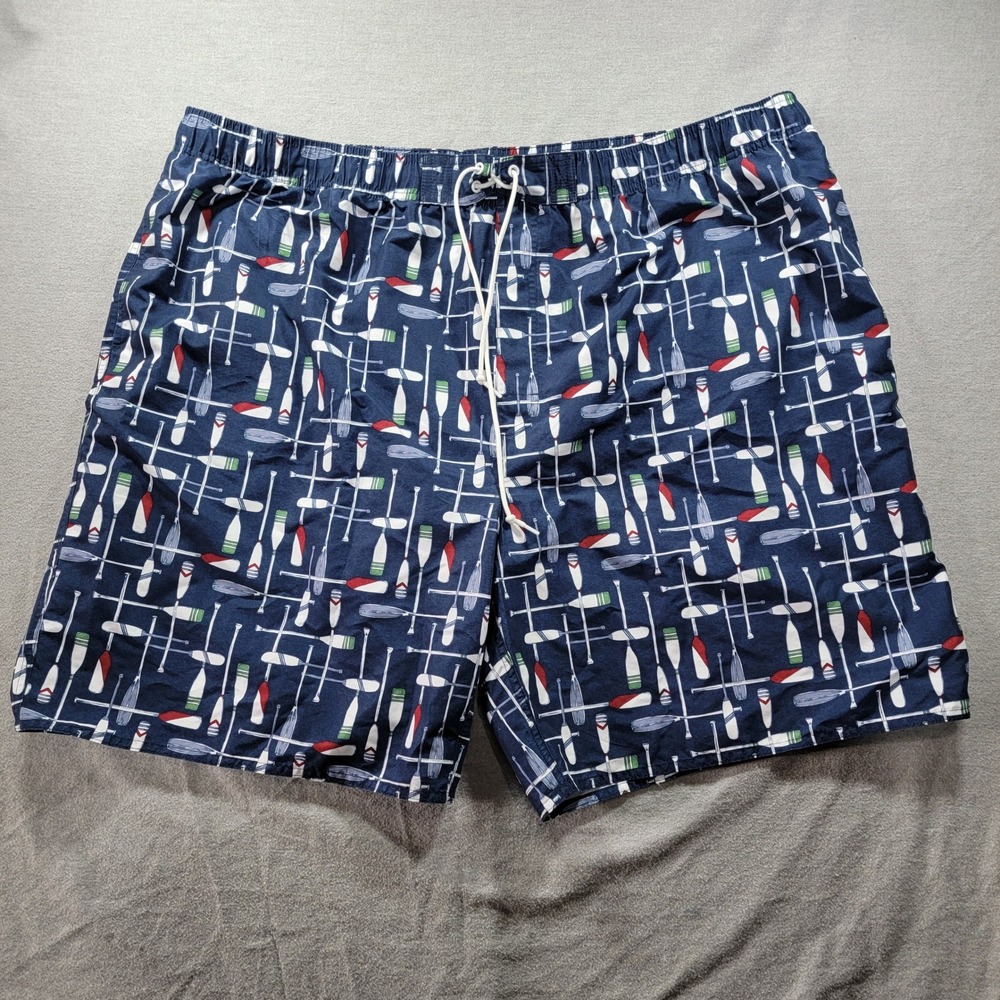 Nautical Themed Print, Big&Tall,‎ Island Passport Swim Trunks Mens 3XL Navy